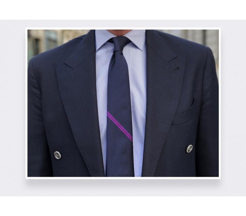 Purple Single Stripe Tie - Cinabre Paris