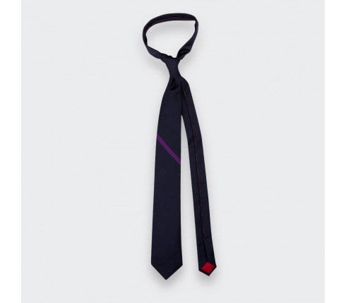 Purple Single Stripe Tie - Cinabre Paris