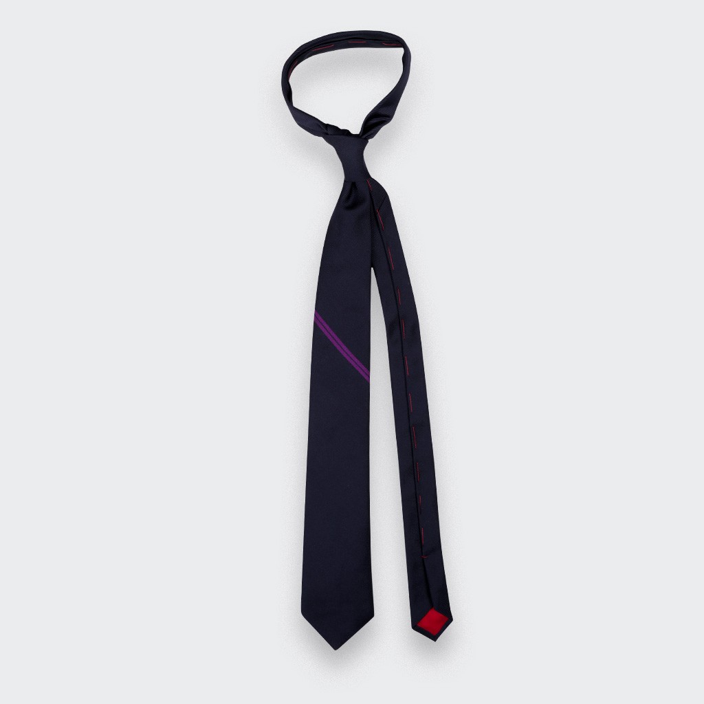 Purple Single Stripe Tie - Cinabre Paris