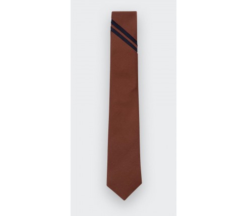 Rust Single Stripe Tie - Cinabre Paris