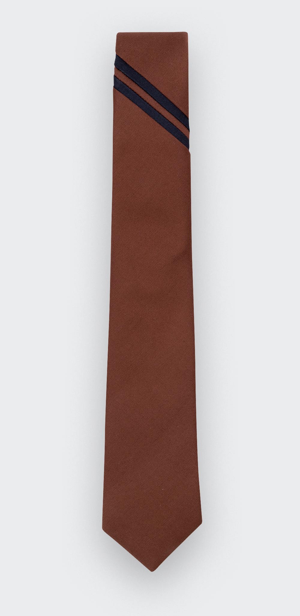 Rust Single Stripe Tie - Cinabre Paris