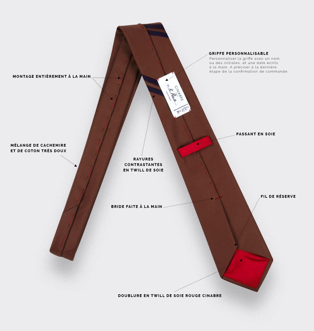 Cravate Monorayure Piécé Rouille - Cinabre Paris