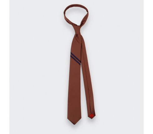 Rust Single Stripe Tie - Cinabre Paris