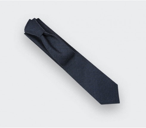 Navy Blue Houndstooth Tie - Cinabre Paris