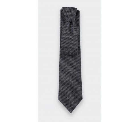 Grey Houndstooth Tie - Cinabre Paris