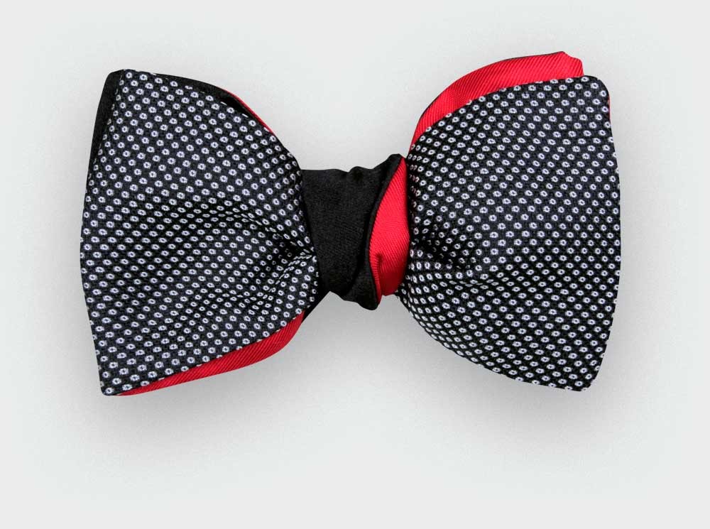 Birdseye Satin bow tie - Cinabre Paris