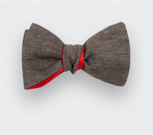 Brown Linen Bow Tie - Cinabre Paris