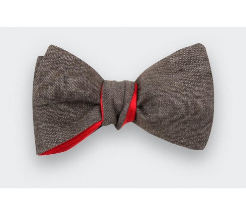 Brown Linen Bow Tie - Cinabre Paris