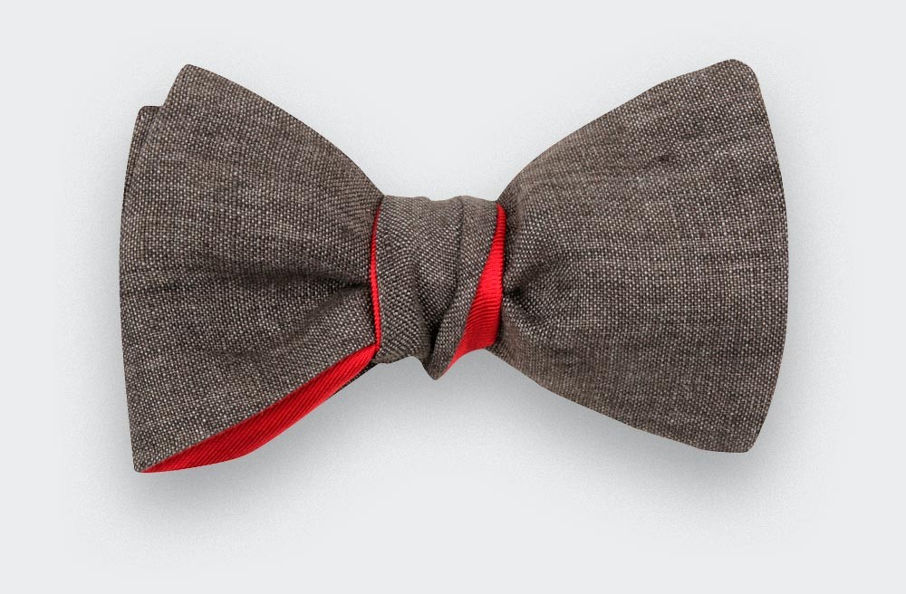 Brown Linen Bow Tie - Cinabre Paris