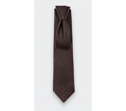 Dark Brown Flannel Tie - Cinabre Paris