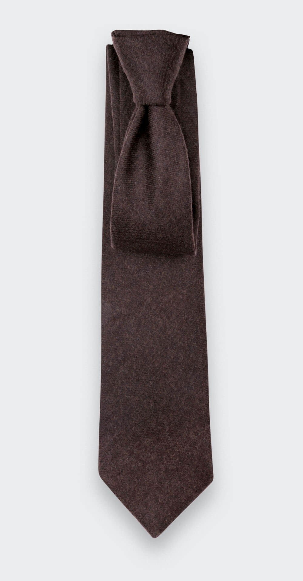 Dark Brown Flannel Tie - Cinabre Paris