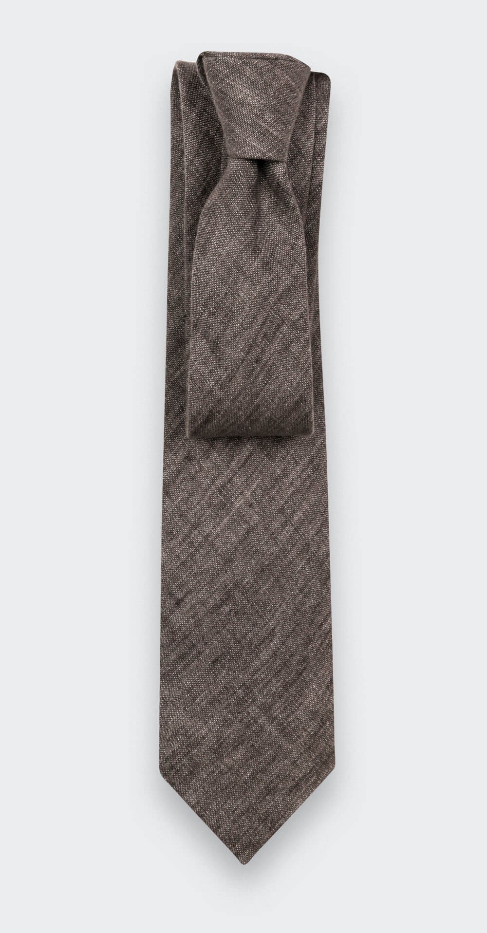 Brown Linen tie - Cinabre Paris