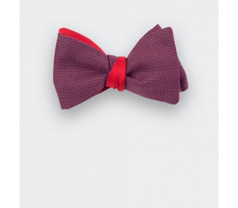 Fuchsia Mesh Kid Bow Tie - wool - Cinabre Paris