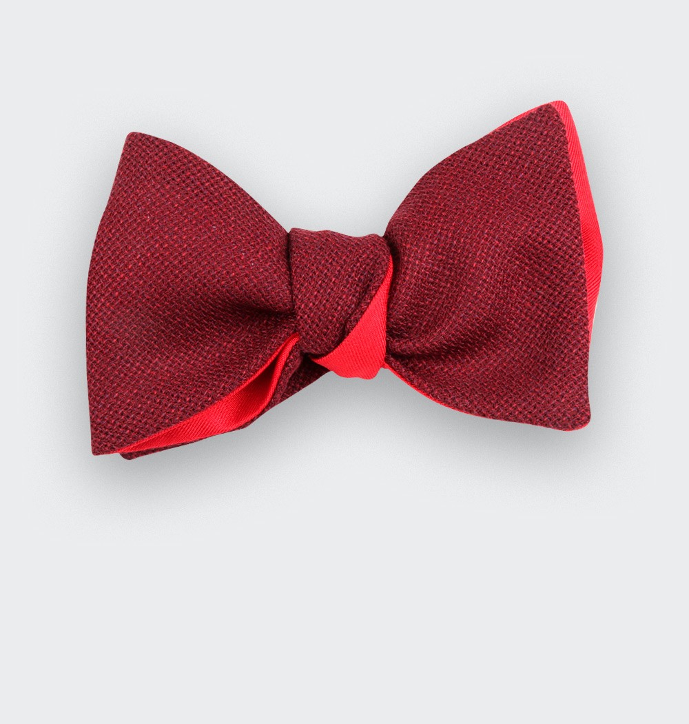 Burgundy Mesh Kid Bow Tie - Cinabre Paris