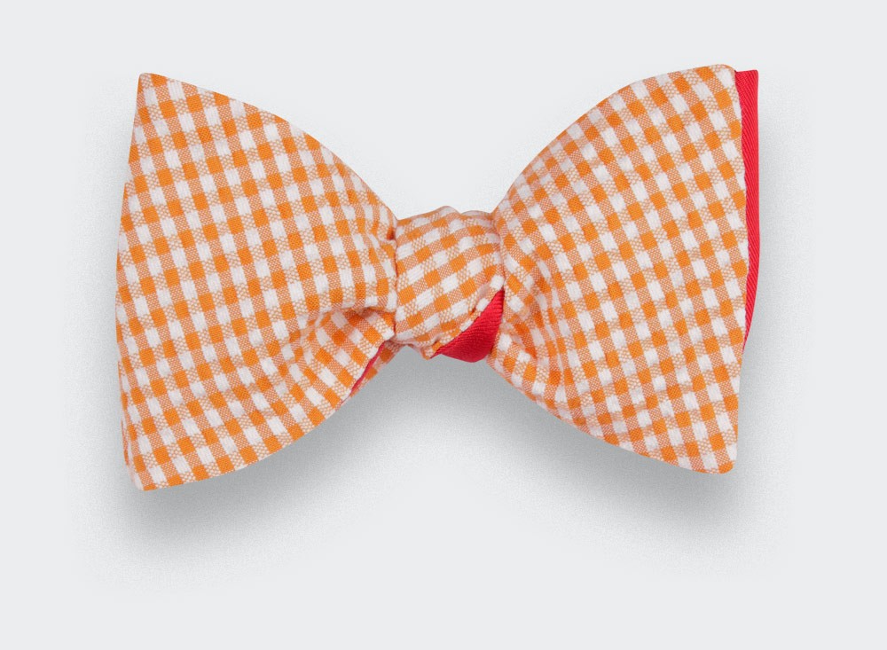 Yellow Gingham Seersucker Kid Bow Tie - Cinabre Paris