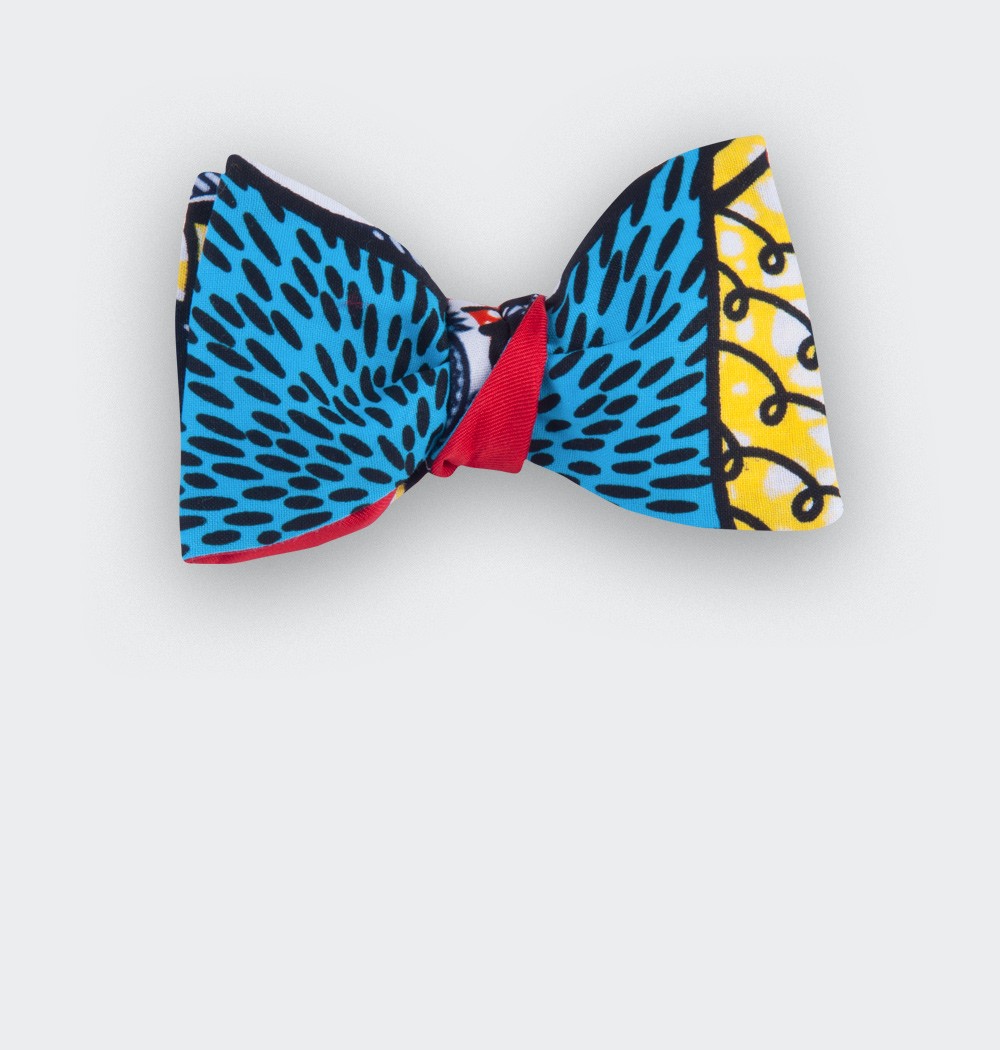 Turquoise Wax Kid Bow Tie - Cinabre Paris