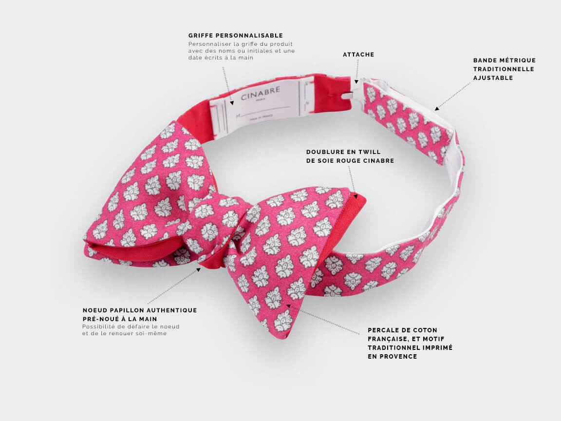 Pink Provence Kid Bow Tie - Handmade by Cinabre Paris