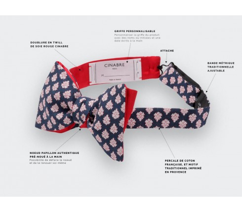 Navy Blue Provence Kid Bow Tie - Handmade by Cinabre Paris