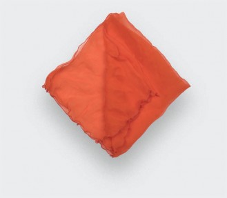 Orange Silk Chiffon Pocket...