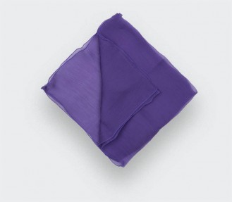 Purple Silk Chiffon Pocket...