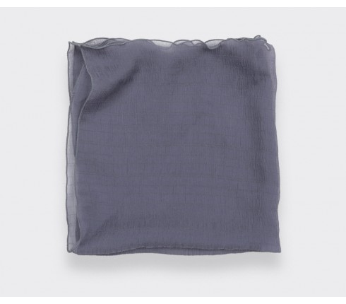 Grey silk chiffon pocket square - Cinabre Paris