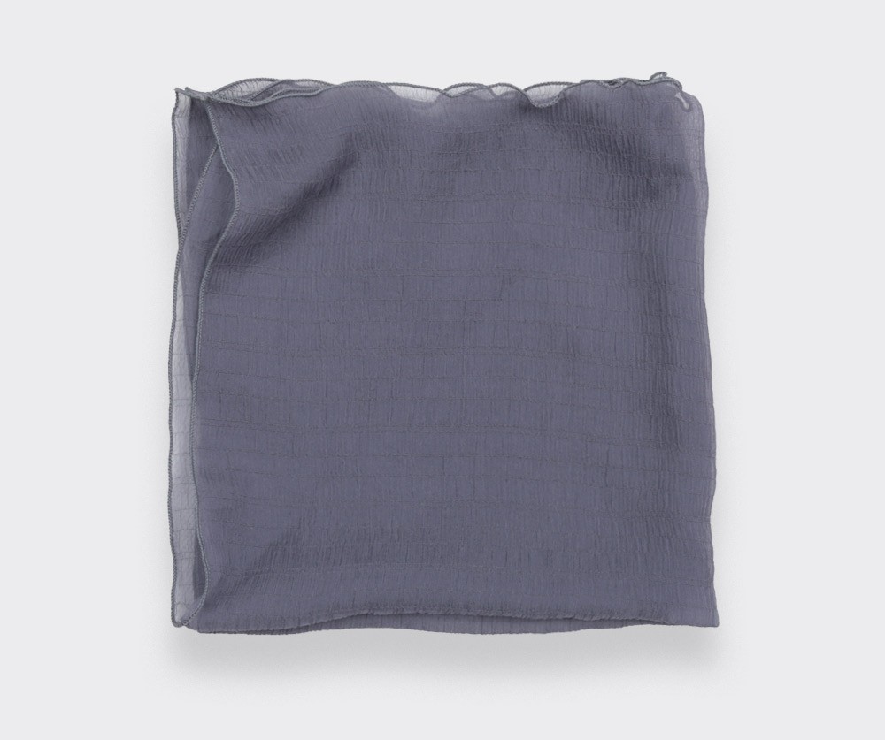 Grey silk chiffon pocket square - Cinabre Paris