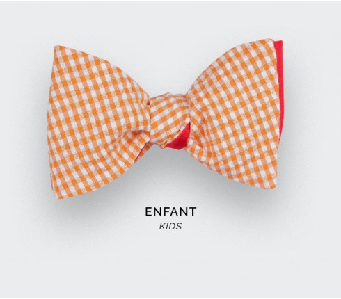 Yellow Gingham Seersucker Kid Bow Tie - Cinabre Paris