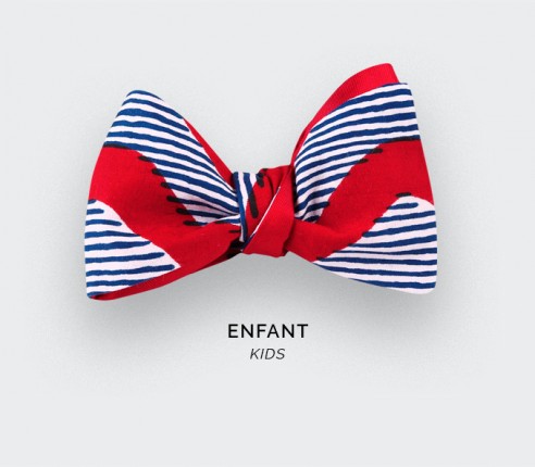 Red waves Wax Kid Bow Tie - CINABRE Paris