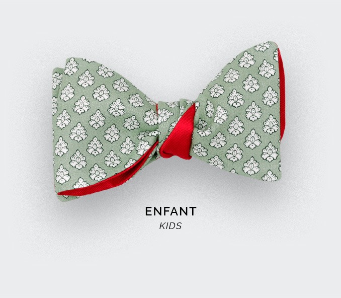 Pale Green Provence Kid Bow Tie - Handmade by Cinabre Paris