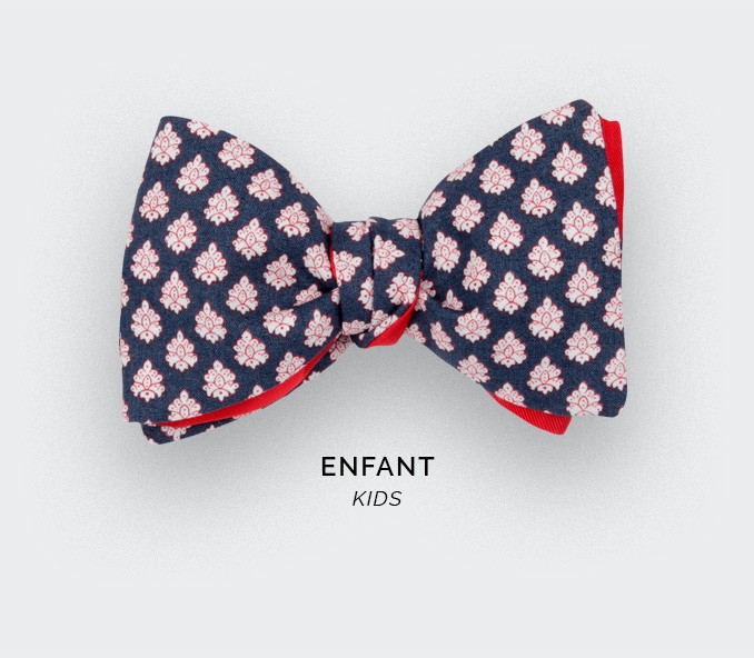 Navy Blue Provence Kid Bow Tie - Handmade by Cinabre Paris