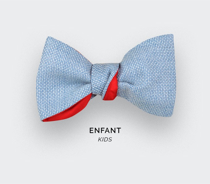 Sky Blue Mesh Kid Bow tie - Cinabre Paris