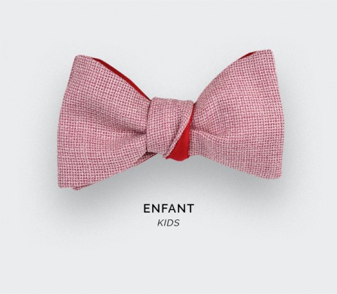 Flecked Pink Mesh Kid Bow tie - Cinabre Paris