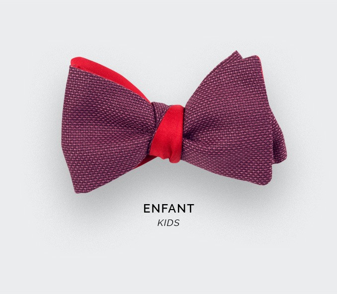 Fuchsia Mesh Kid Bow Tie - wool - Cinabre Paris