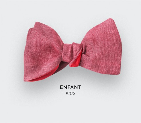 Raspberry Linen Kid Bow Tie - CINABRE Paris