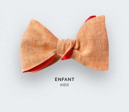 Orange Linen Kid Bow Tie - CINABRE Paris