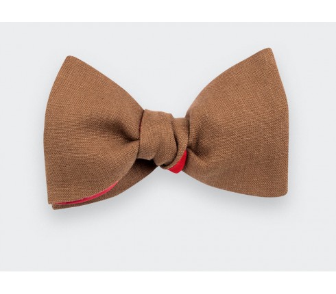 Brown Linen Bow Tie - Cinabre Paris