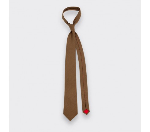 Brown Linen tie - Cinabre Paris