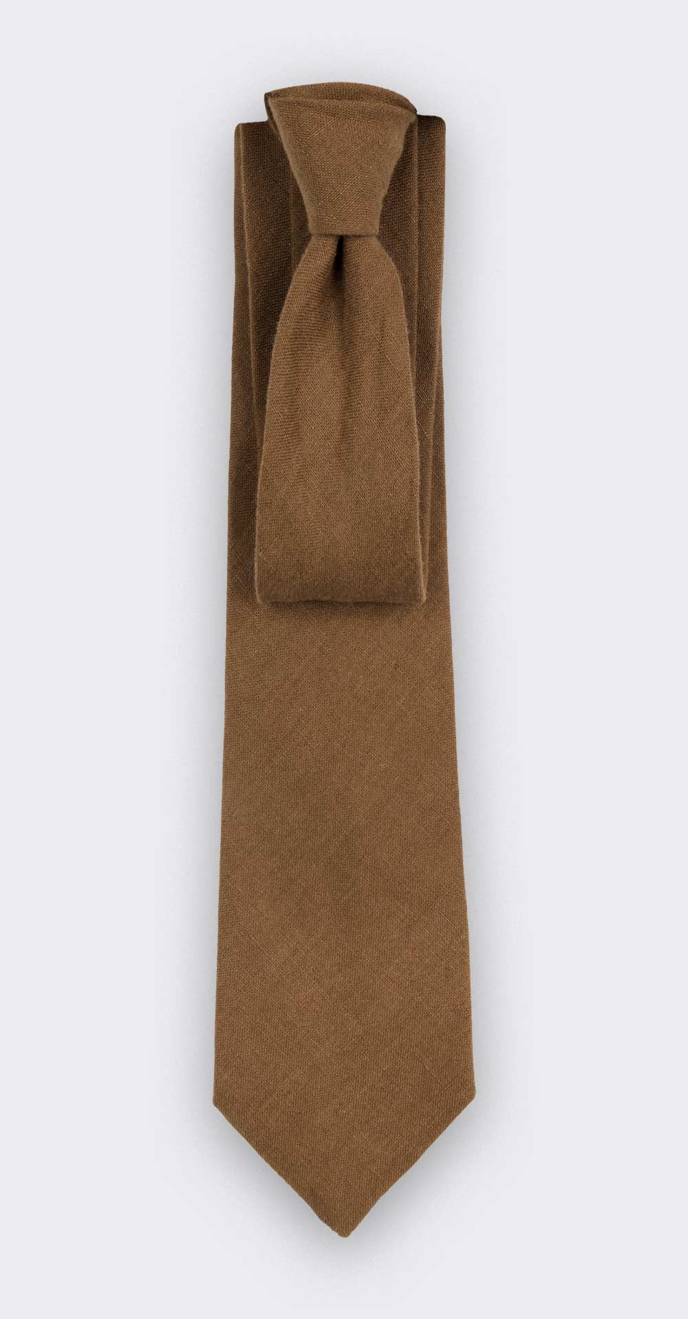 Brown Linen tie - Cinabre Paris