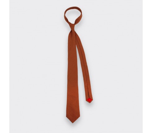 Terracotta Linen tie - Cinabre Paris