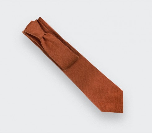 Terracotta Linen tie - Cinabre Paris