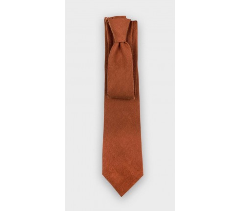 Terracotta Linen tie - Cinabre Paris