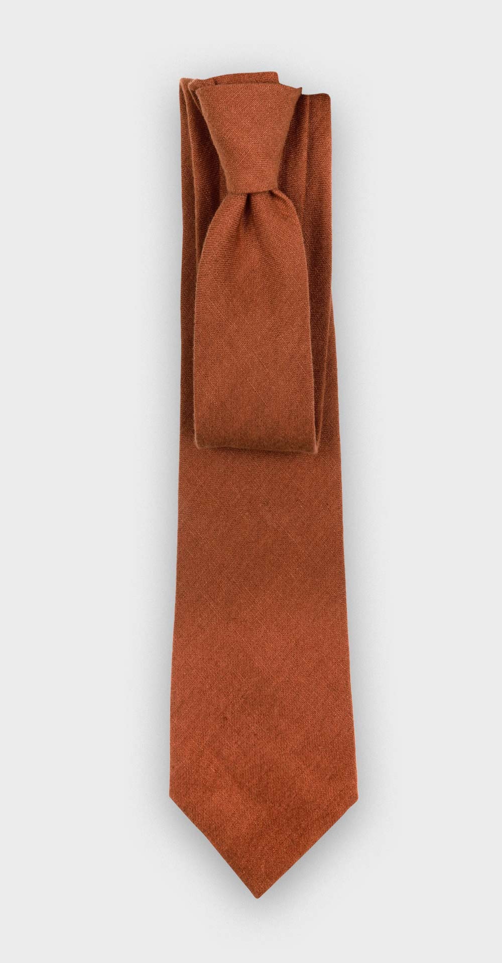 Terracotta Linen tie - Cinabre Paris