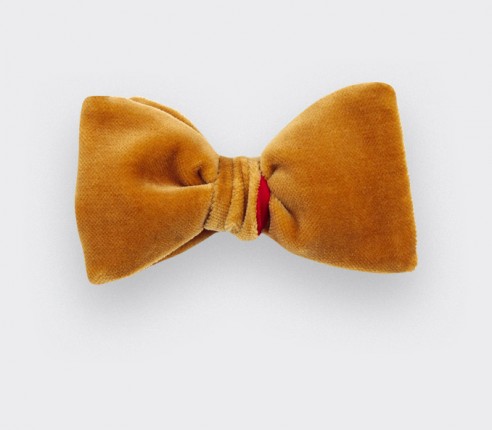 Mustard Velvet Bow Tie - Cinabre Paris