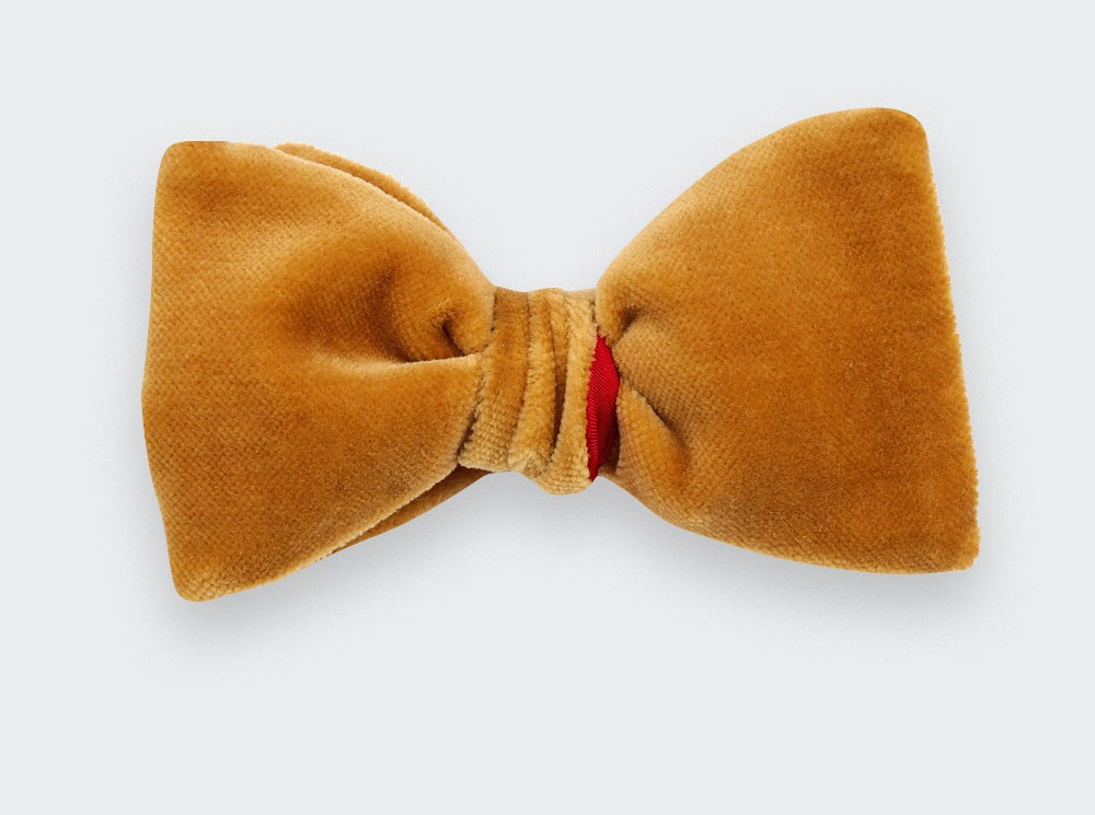 Mustard Velvet Bow Tie - Cinabre Paris