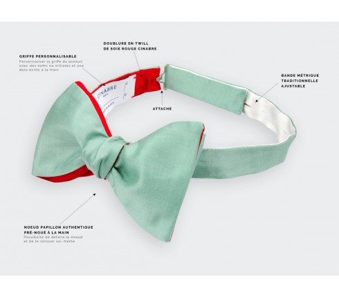 Sage Green Silk Bow Tie - Cinabre Paris