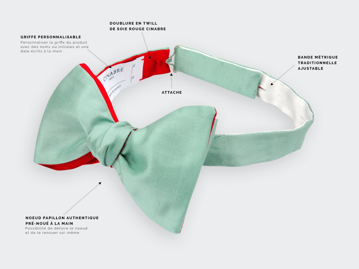 Sage Green Silk Bow Tie - Cinabre Paris