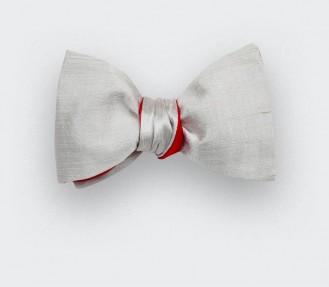 Grey Dupion Bow Tie - Cinabre Paris