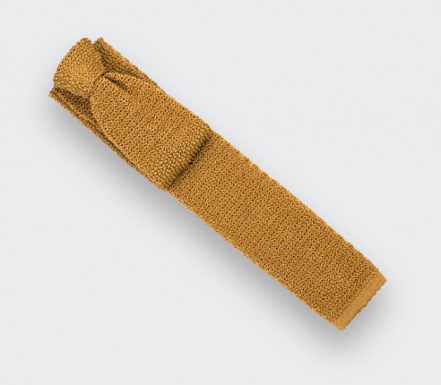 Mustard Knitted Tie - Cinabre Paris