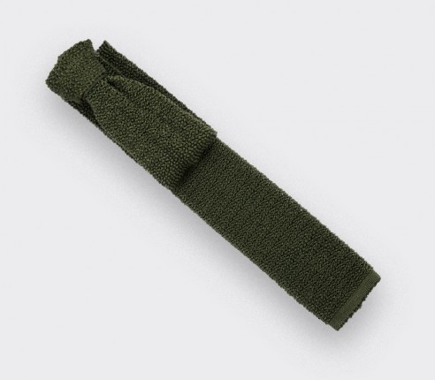 Khaki Knitted Tie - Cinabre Paris