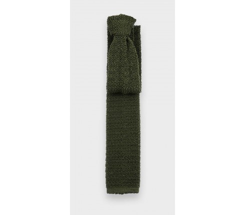 Khaki Knitted Tie - Cinabre Paris